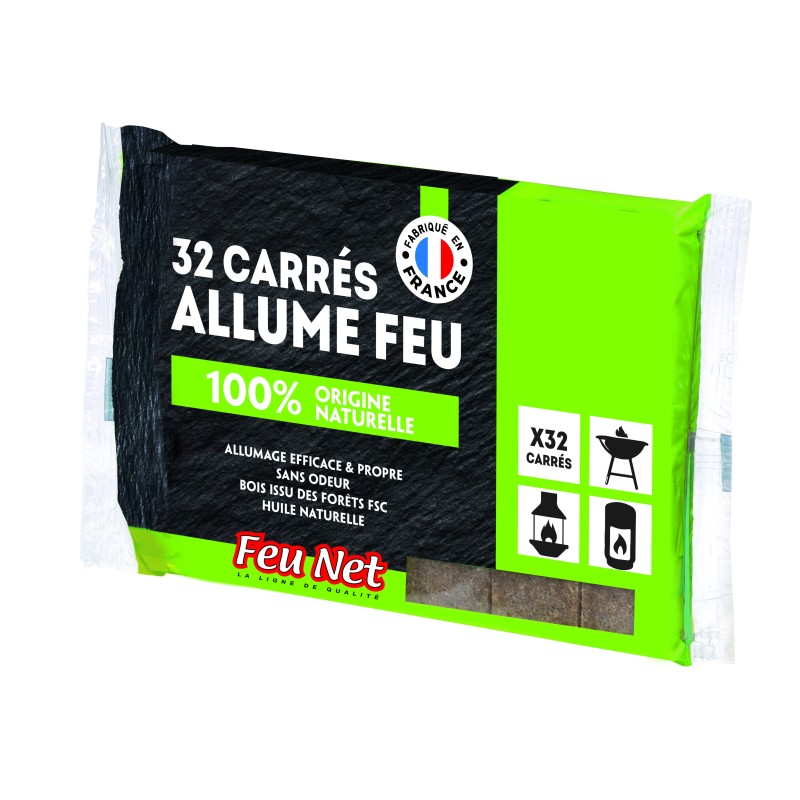 ALLUME FEU BOIS COMPRESSÉ 192 CUBES - FEU NET