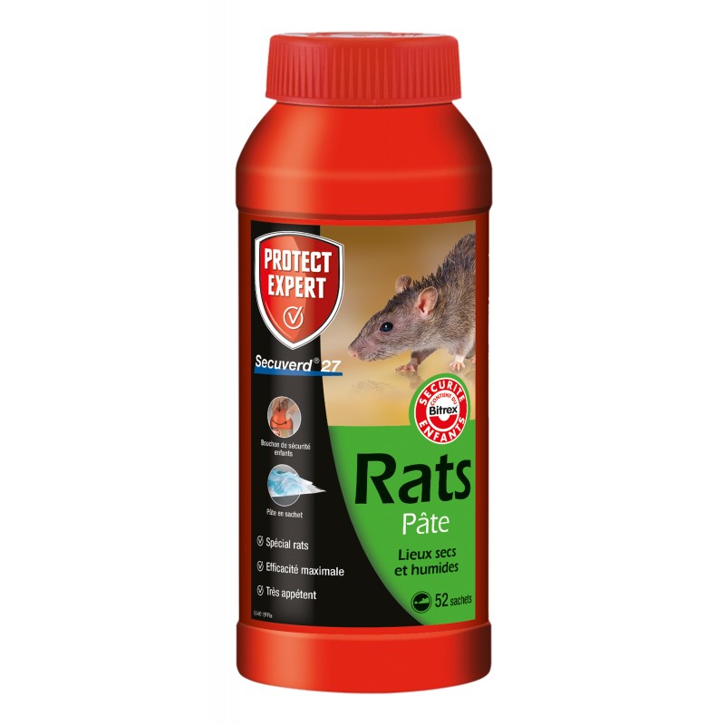 PROTECT HOME Raticide en pâte, contrôle complet, poison pour rats et  bulles, convient à l'intérieur et à l'extérieur : : Jardin
