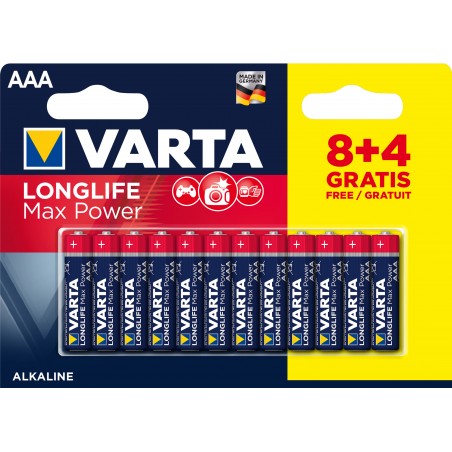 4 Piles Alcaline Varta Longlife Power AAA / LR03