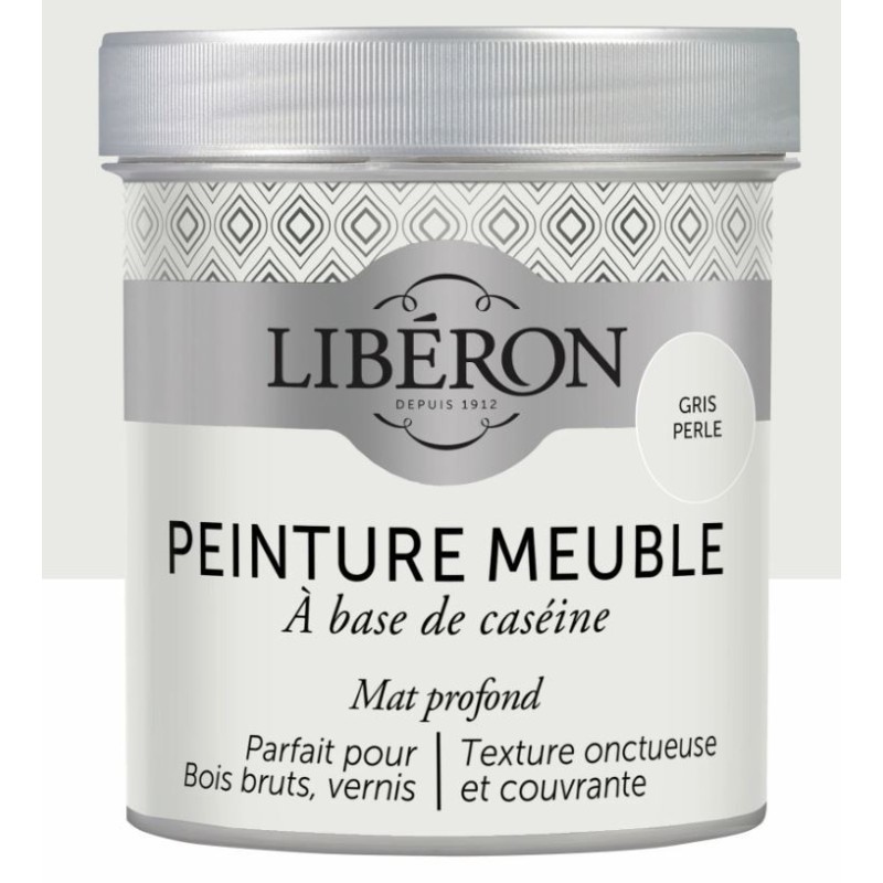 PEINTURE POUR MEUBLES CASEINE GRIS PERLE 0.5 L