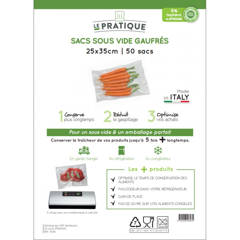 POCHES GAUFREES - Sacs sous vide SPECIAL CUISSON