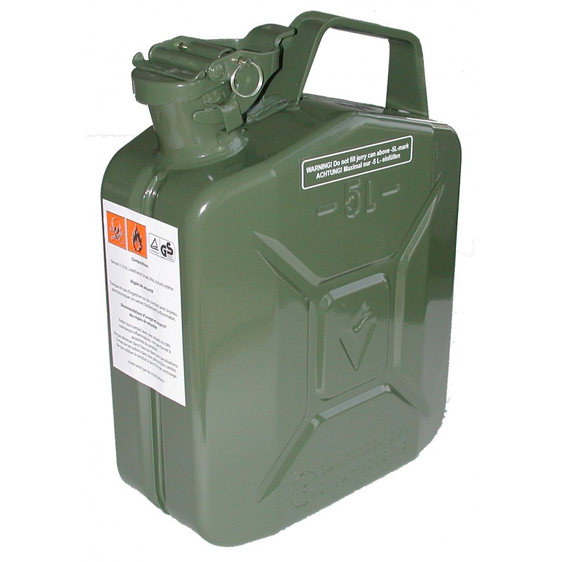 Jerrican essence et gasoil en metal 5 litres (5L)